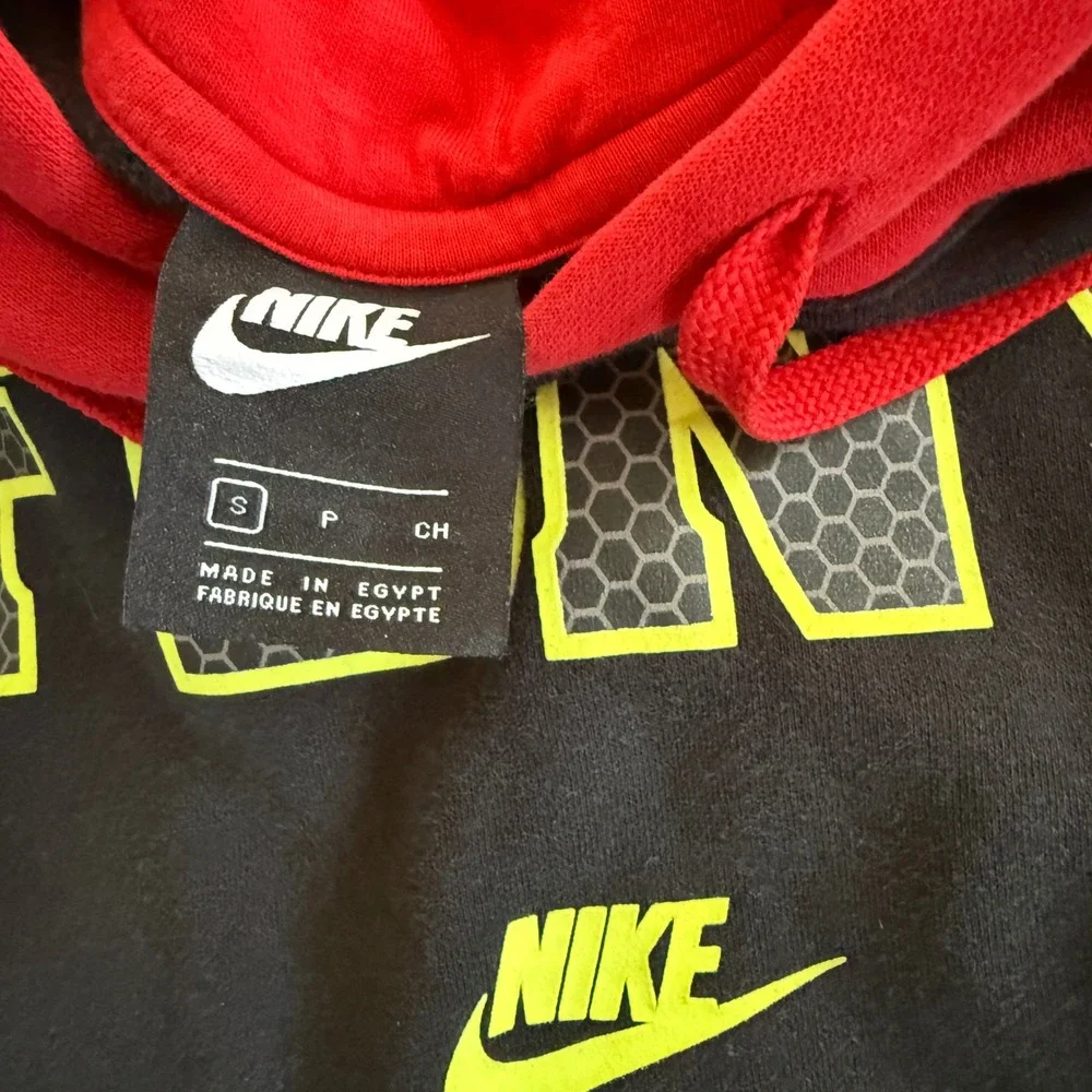 Nike FDNY Pullover‎ Hoodie Mens Small Black Red Fire Department City of New York